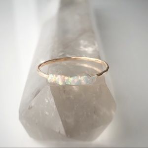 14k rose gold filled rough opal ring
